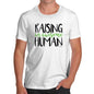 Funny Shirts For Men Raising An Awesome Human Men's T-Shirt Large White