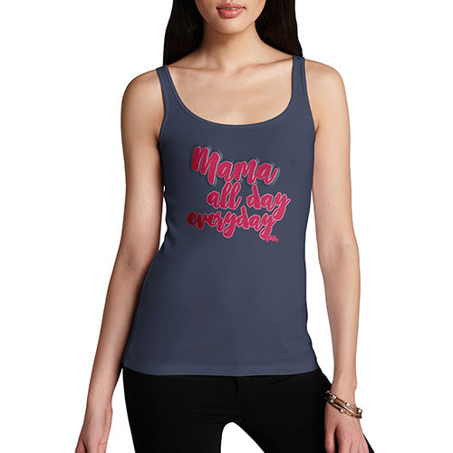 Novelty Tank Top Women Mama All Day Everyday Women's Tank Top Small Navy