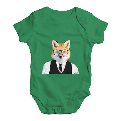 Suited Fox Baby Unisex Baby Grow Bodysuit