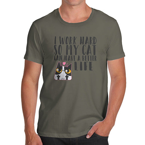 I Work Hard For My Cat Men's T-Shirt