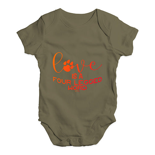 Love Is A Four Legged Word Baby Unisex Baby Grow Bodysuit