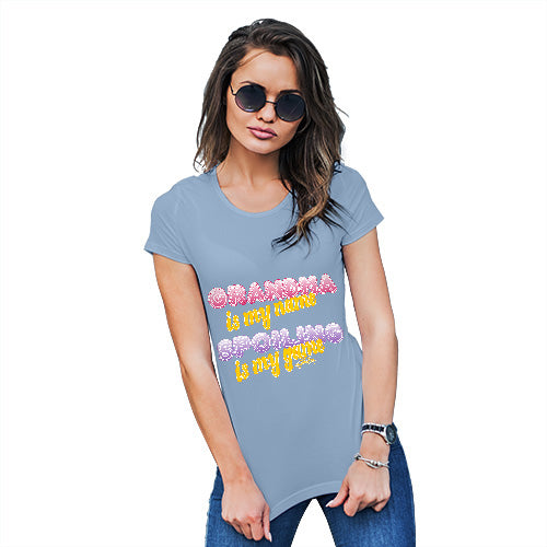 Funny Tshirts For Women Grandma Spoiling Is My Game Women's T-Shirt Medium Sky Blue
