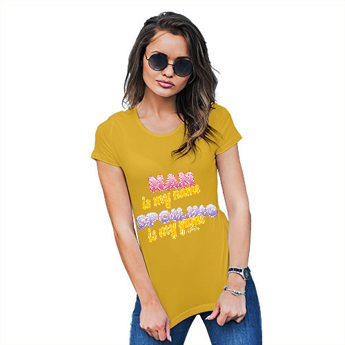 T-Shirt Funny Geek Nerd Hilarious Joke Nan Spoiling Is My Game Women's T-Shirt Large Yellow