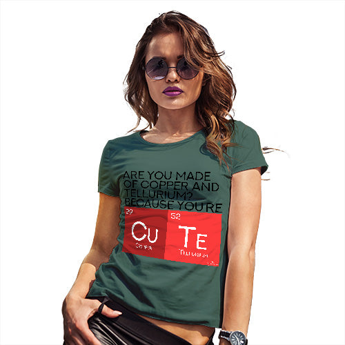 Funny Shirts For Women Are You Made Of Copper And Tellurium? Women's T-Shirt Small Bottle Green