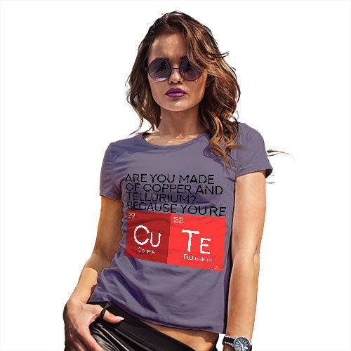 Funny T-Shirts For Women Sarcasm Are You Made Of Copper And Tellurium? Women's T-Shirt Small Plum
