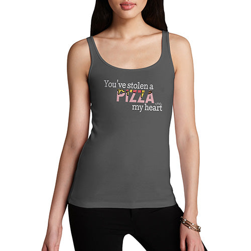 Funny Tank Tops For Women You've Stolen A Pizza My Heart Women's Tank Top Small Dark Grey