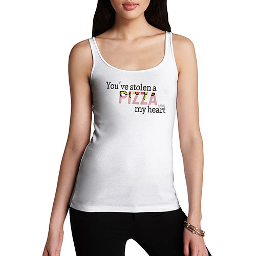 Funny Tank Top For Mom You've Stolen A Pizza My Heart Women's Tank Top Small White