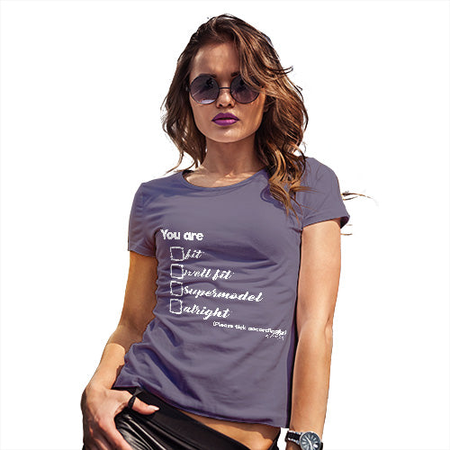 Funny T Shirts For Women Please Tick Accordingly Women's T-Shirt Medium Plum