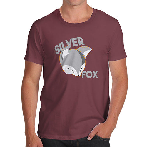 Adult Humor Novelty Graphic Sarcasm Funny T Shirt Silver Fox Men's T-Shirt Large Burgundy