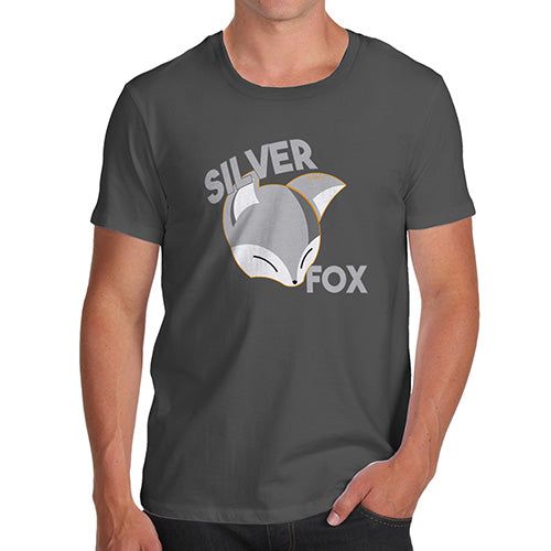 Funny Shirts For Men Silver Fox Men's T-Shirt Large Dark Grey