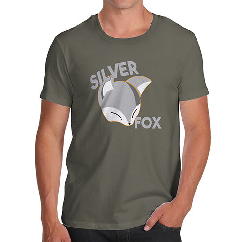 Funny Sarcasm T Shirt Silver Fox Men's T-Shirt X-Large Khaki