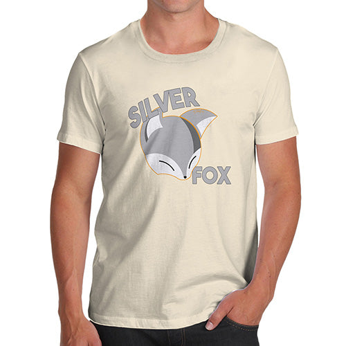 Funny T-Shirts For Men Silver Fox Men's T-Shirt X-Large Natural