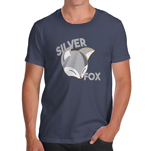 Funny T Shirts Silver Fox Men's T-Shirt X-Large Navy