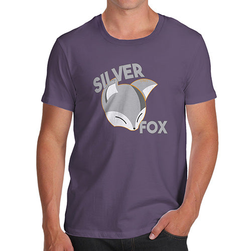 Funny Shirts For Men Silver Fox Men's T-Shirt X-Large Plum