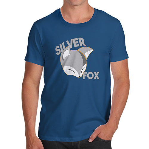 Novelty Tshirts Men Silver Fox Men's T-Shirt X-Large Royal Blue