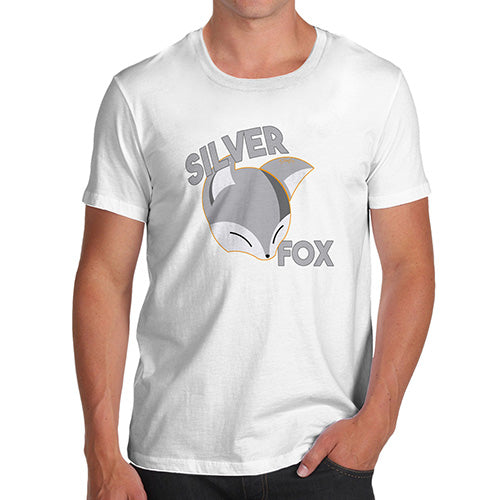 Adult Humor Novelty Graphic Sarcasm Funny T Shirt Silver Fox Men's T-Shirt Large White