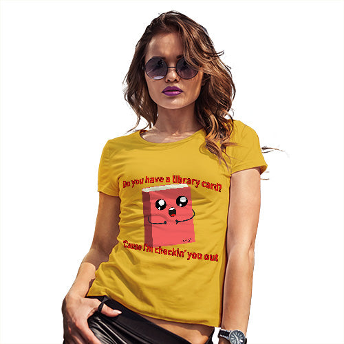 Funny Tshirts Checkin' You Out Women's T-Shirt Small Yellow