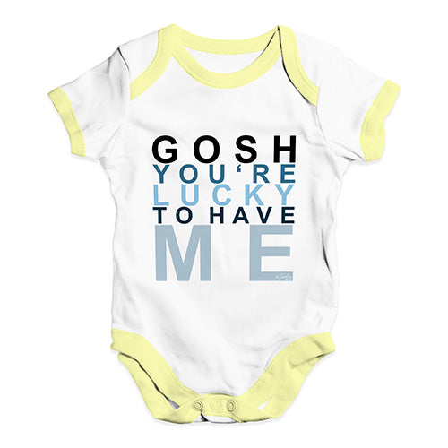 Gosh You're Lucky To Have Me Baby Unisex Baby Grow Bodysuit