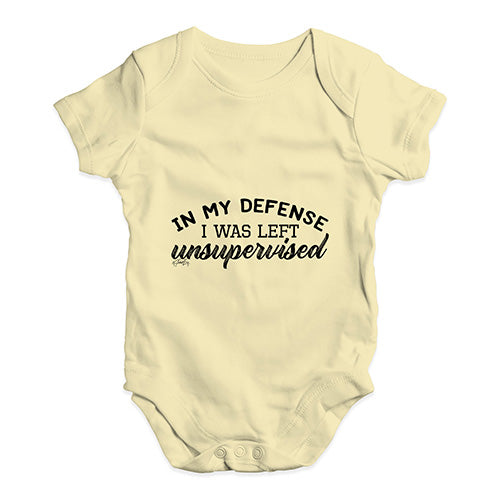 In My Defence I Was Left Unsupervised Baby Unisex Baby Grow Bodysuit