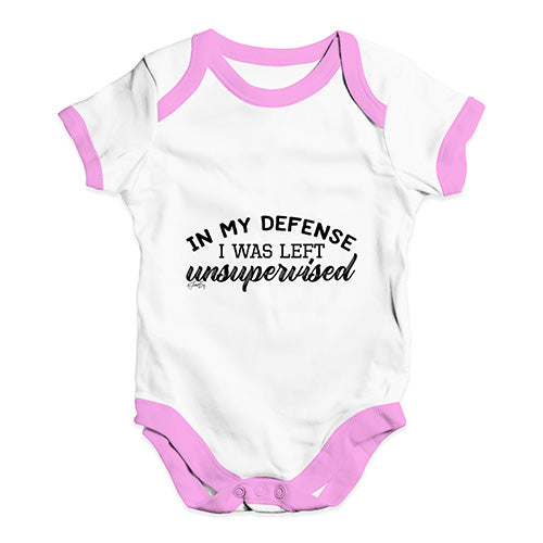 In My Defence I Was Left Unsupervised Baby Unisex Baby Grow Bodysuit