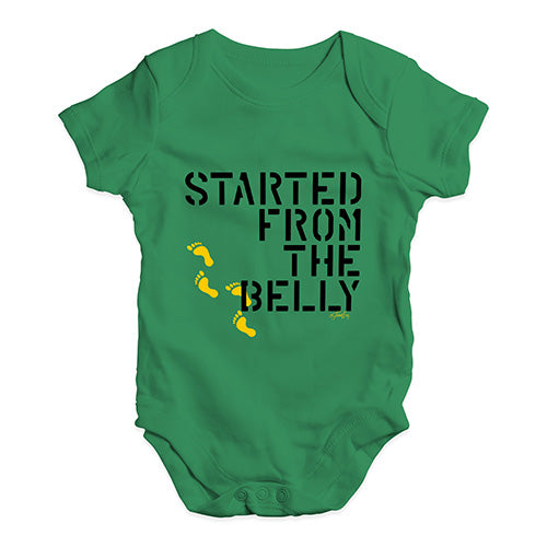 Started From The Belly Baby Unisex Baby Grow Bodysuit
