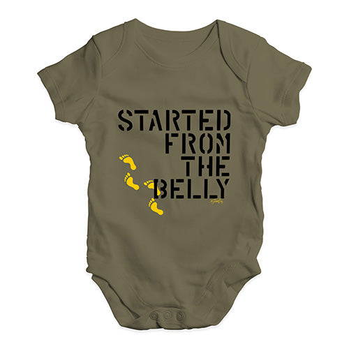 Started From The Belly Baby Unisex Baby Grow Bodysuit