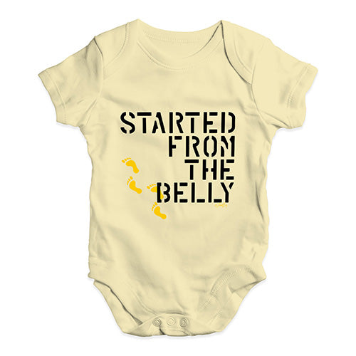 Started From The Belly Baby Unisex Baby Grow Bodysuit