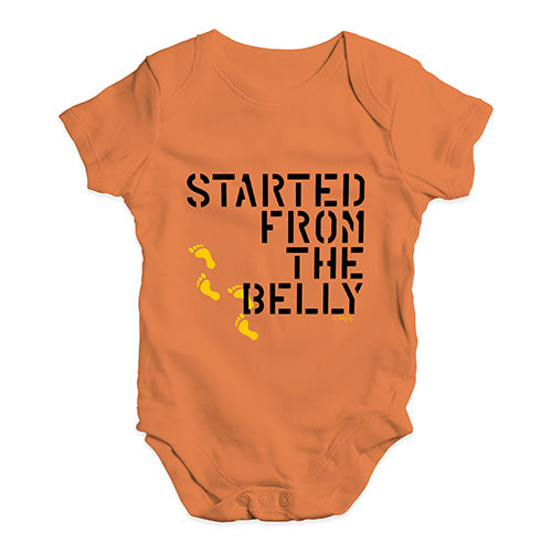 Started From The Belly Baby Unisex Baby Grow Bodysuit