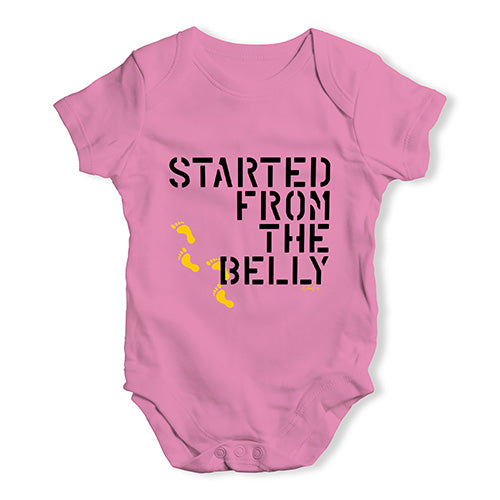 Started From The Belly Baby Unisex Baby Grow Bodysuit