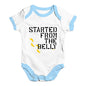 Started From The Belly Baby Unisex Baby Grow Bodysuit