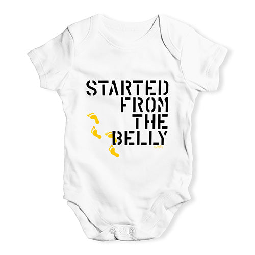 Started From The Belly Baby Unisex Baby Grow Bodysuit