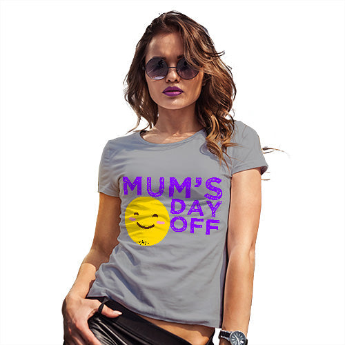 Funny T-Shirts For Women Mum's Day Off Women's T-Shirt X-Large Light Grey