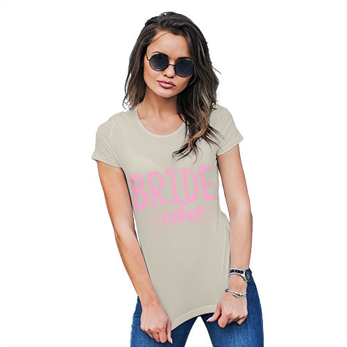 Funny T-Shirts For Women Bride Vibes Women's T-Shirt Small Natural