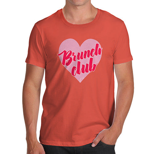 Funny Tee For Men Brunch Club Men's T-Shirt Large Orange