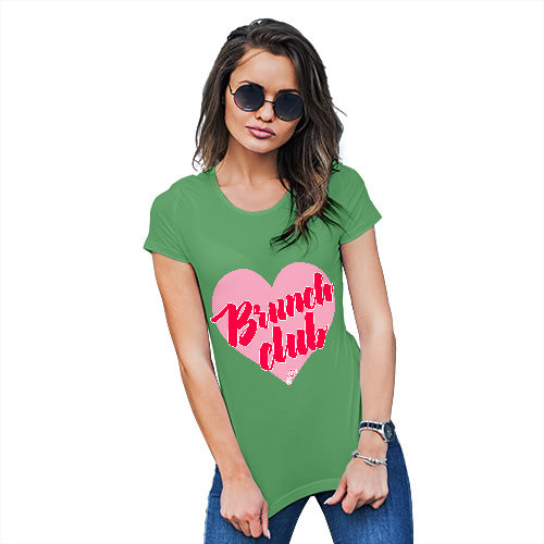 Womens Humor Novelty Graphic Funny T Shirt Brunch Club Women's T-Shirt Medium Green