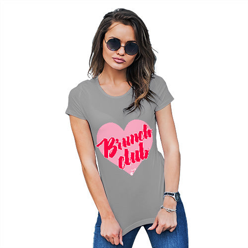 Womens Funny Tshirts Brunch Club Women's T-Shirt Large Light Grey