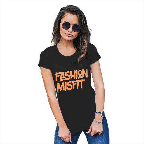 Funny Tee Shirts For Women Fashion Misfit Women's T-Shirt X-Large Black