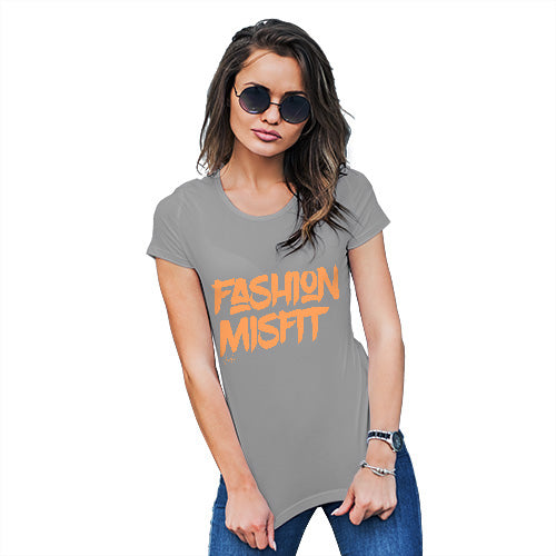 Funny T-Shirts For Women Fashion Misfit Women's T-Shirt Small Light Grey