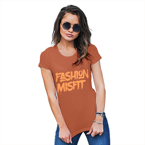 Womens T-Shirt Funny Geek Nerd Hilarious Joke Fashion Misfit Women's T-Shirt Small Orange