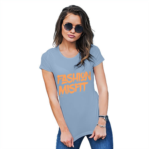 Womens Funny T Shirts Fashion Misfit Women's T-Shirt Small Sky Blue