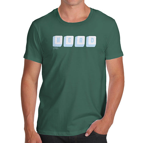 Funny Tshirts For Men Keyboard Nerd Men's T-Shirt Large Bottle Green
