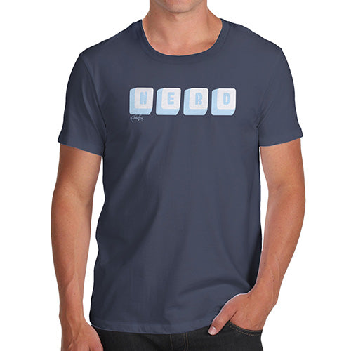 Novelty T Shirts For Dad Keyboard Nerd Men's T-Shirt Medium Navy