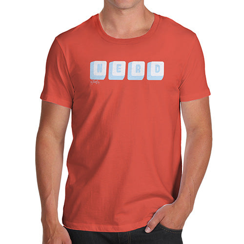Funny Mens Tshirts Keyboard Nerd Men's T-Shirt Small Orange