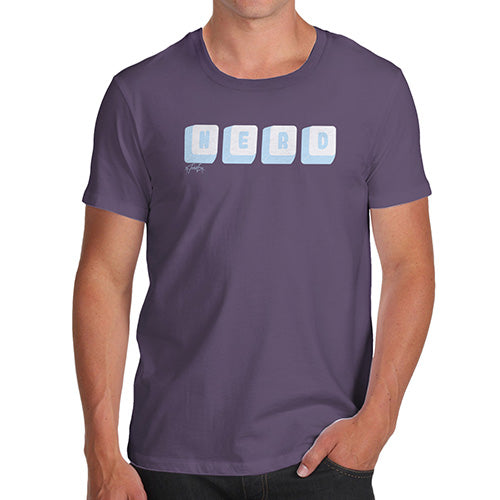 Funny T-Shirts For Men Keyboard Nerd Men's T-Shirt X-Large Plum