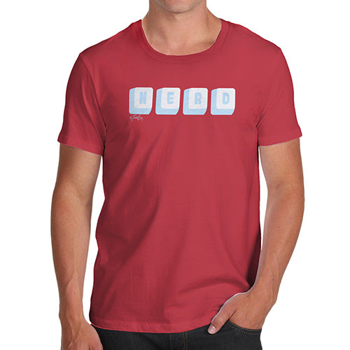 Mens Novelty T Shirt Christmas Keyboard Nerd Men's T-Shirt Medium Red