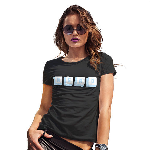 Womens Funny T Shirts Keyboard Nerd Women's T-Shirt Large Black