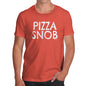 Mens Novelty T Shirt Christmas Pizza Snob Men's T-Shirt Small Orange