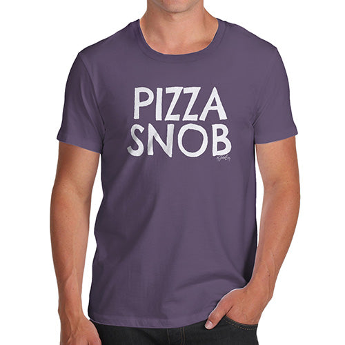 Funny T Shirts For Men Pizza Snob Men's T-Shirt Small Plum