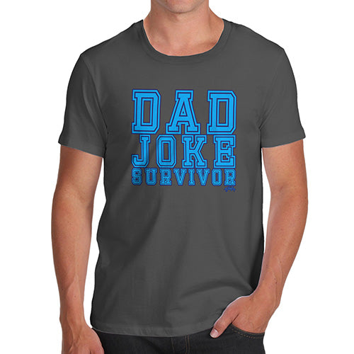 Funny T Shirts For Dad Dad Joke Survivor Men's T-Shirt Large Dark Grey