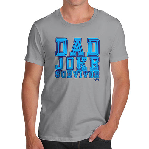 T-Shirt Funny Geek Nerd Hilarious Joke Dad Joke Survivor Men's T-Shirt Small Light Grey